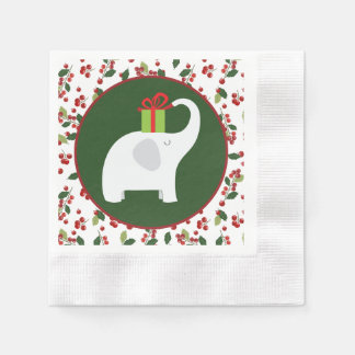 Festive Christmas white elephant party Napkin