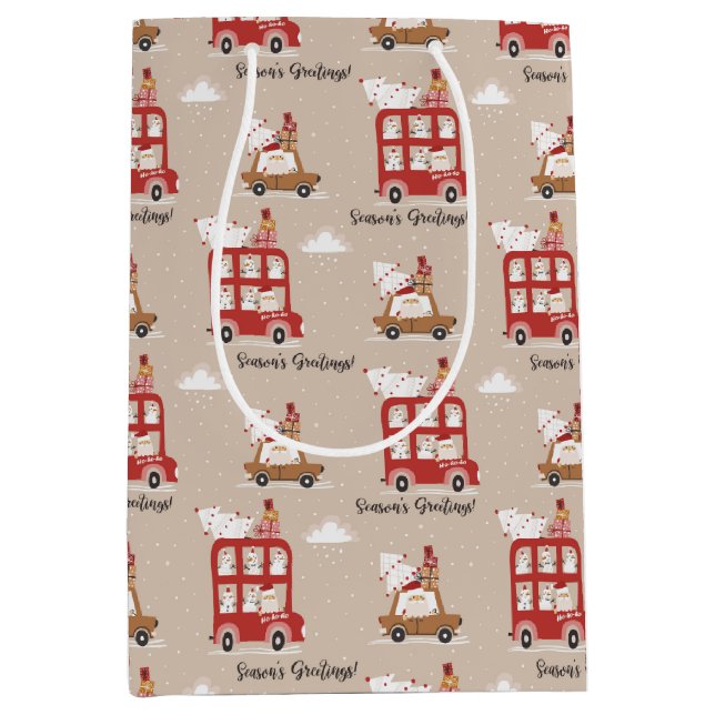 Festive Christmas Winter Medium Gift Bag (Front)