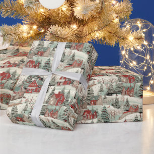 Festive Christmas Winter scene Wrapping Paper