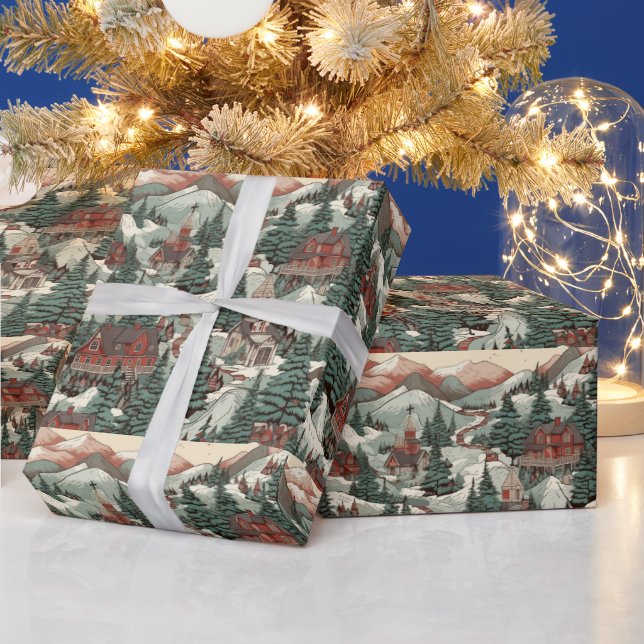 Festive Christmas Winter scene  Wrapping Paper (Holidays)