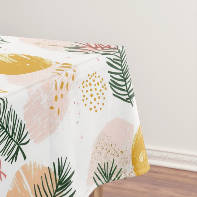 Festive Christmas with green, gold, pink accents Tablecloth (In Situ)