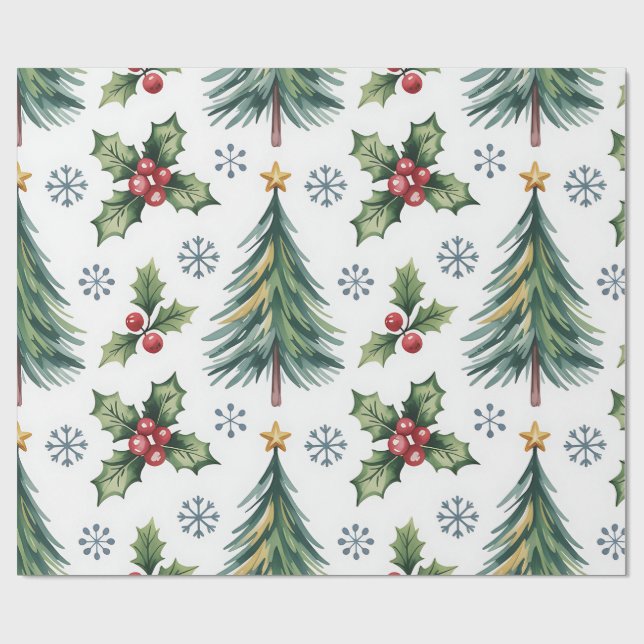 Festive Christmas Wrapping Paper (Flat)