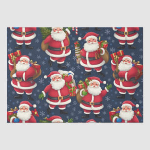 Festive Christmas Wrapping Paper with Santa Claus,