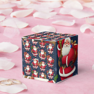 Festive Christmas Wrapping Paper with Santa Claus, Favour Box