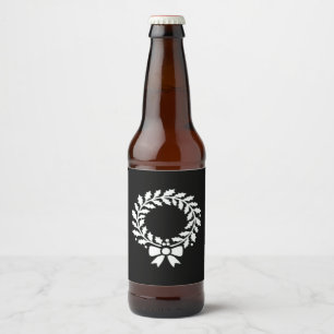 Festive Christmas wreath Classic Beer Bottle Label