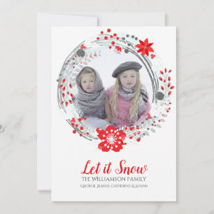 Festive Christmas Wreath Photo Card