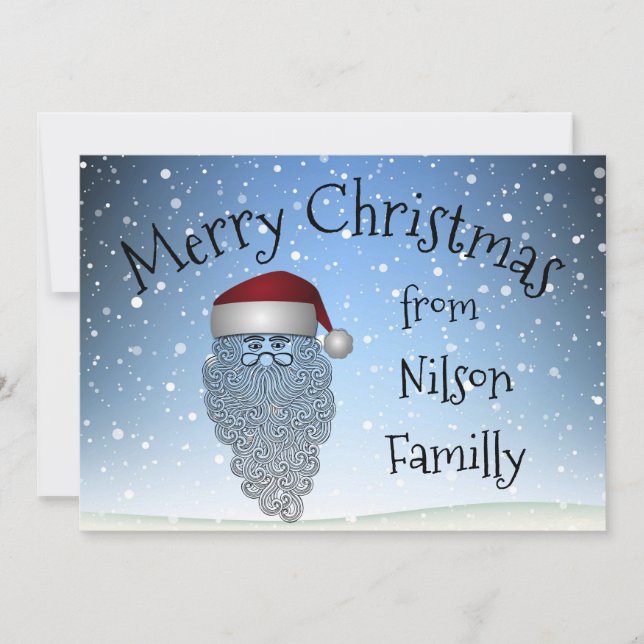 Festive Chritsmas Party Funny Cute Santa Claus     Holiday Card (Front)