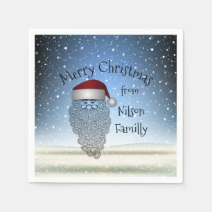 Festive Chritsmas Party Funny Cute Santa Claus Napkin
