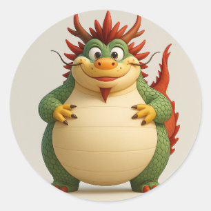 Festive Chubby Cartoon Dragon Sticker
