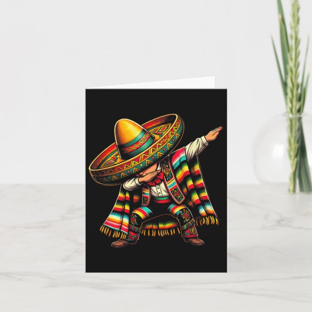 Festive Cinco De Mayo Dabbing Mexican Boy Dance Fu Card (Front)