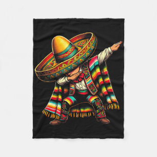 Festive Cinco De Mayo Dabbing Mexican Boy Dance Fu Fleece Blanket