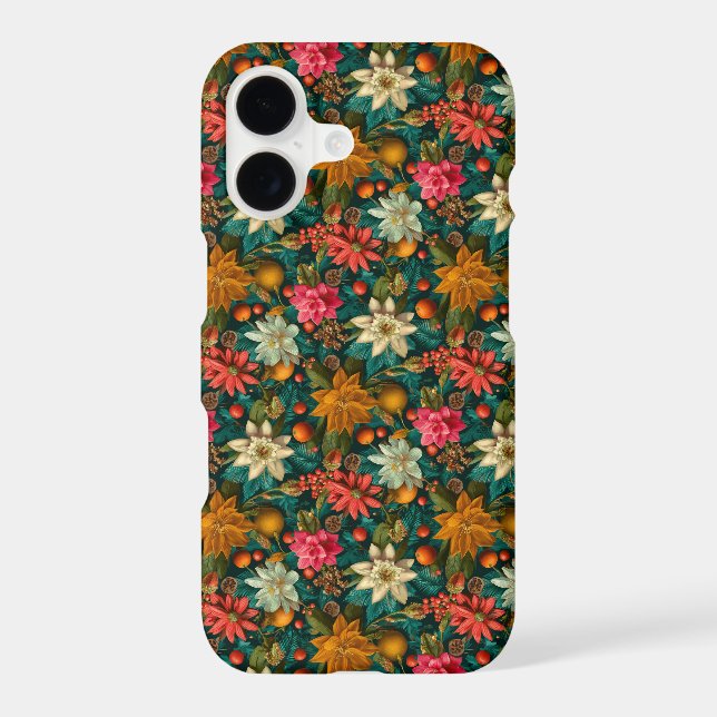 Festive Citrus & Winter Floral Christmas Pattern (Back)