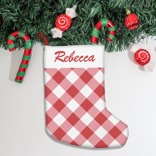Festive Classic Plaid Holiday Decor Small Christmas Stocking