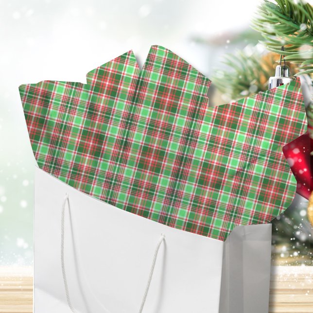 Festive Classic Red Green White Christmas Plaid Tissue Paper (Creator Uploaded)