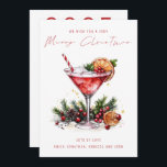 Festive Cocktail 2025 Calendar Merry Christmas Holiday Card<br><div class="desc">Festive Cocktail 2025 Calendar Merry Christmas is in a stylish set handwritten style script. With a handy 2025 calendar on the back for your recipients and Happy New Year greeting.</div>