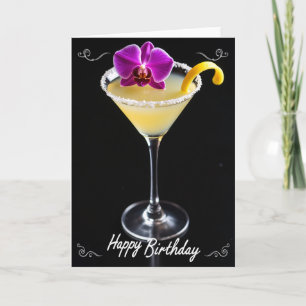 Festive Cocktail Birthday Card