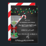 Festive cocktail themed Christmas Chalkboard Party Invitation<br><div class="desc">Trendy martini cocktail themed Holiday Party invitation customisable to your event specifics.</div>