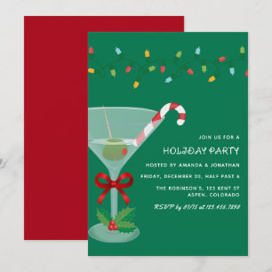 Festive cocktail themed Christmas Party Invitation