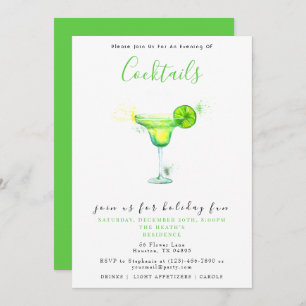 Festive Cocktails Christmas Party Invitation