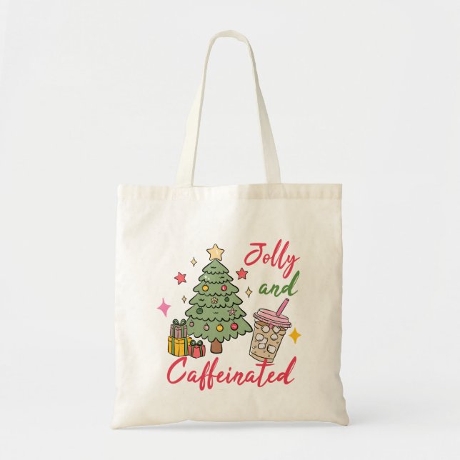 Festive Coffee Christmas Tote Bag (Front)