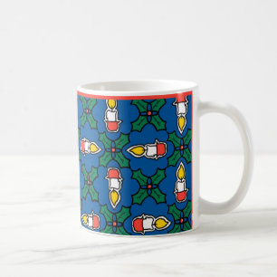 Festive Coffee Mug, Christmas Holly and Candles Mug