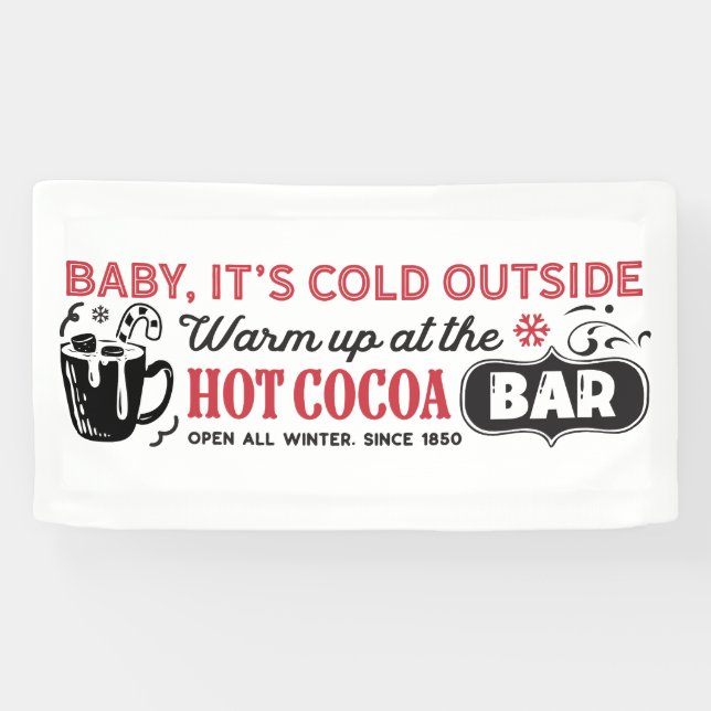 Festive cold outside Hot cocoa bar vendors  Banner (Horizontal)