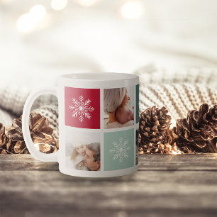 Festive Collage Holiday Photo Mug