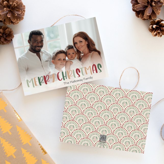 Festive Colorful Christmas Full Photo Holiday Card (Creator Uploaded)