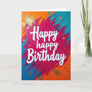 Festive Colour Burst Birthday Card