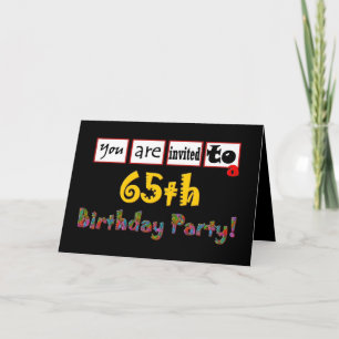 Festive & Colourful 65th Birthday Party Invitation