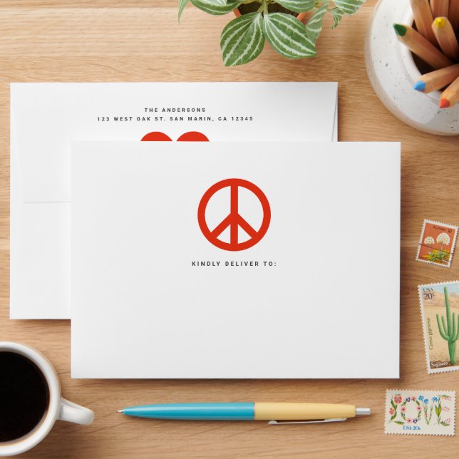 Festive Colourful Christmas Lights Holiday Envelope (Desk)