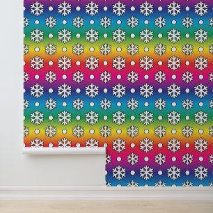 Festive colourful Christmas tiled snowflake patter Wallpaper