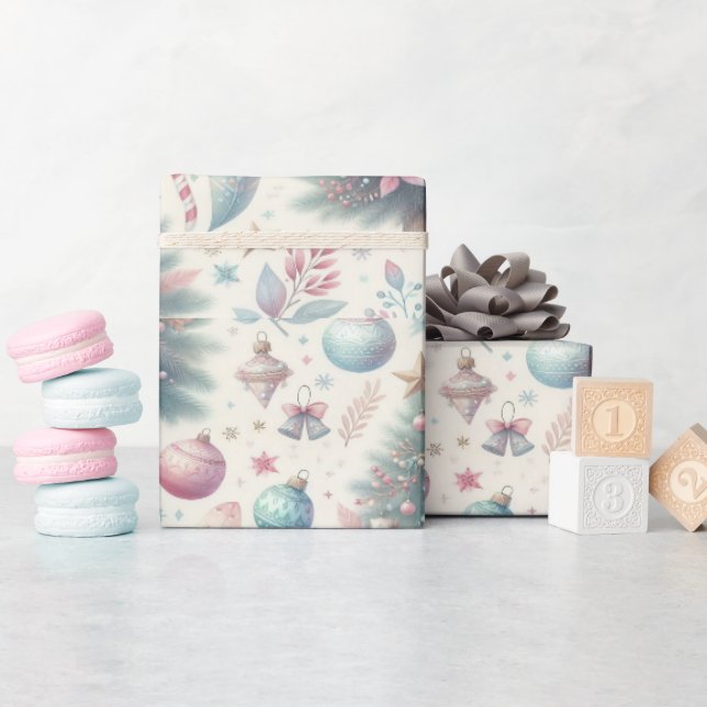 Festive colourful Christmas wrapping paper (Baby Shower)