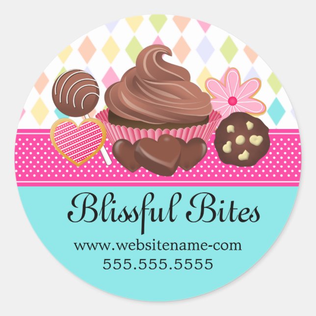 Festive Colourful Cupcake Cake Pops Cookies Seals (Front)