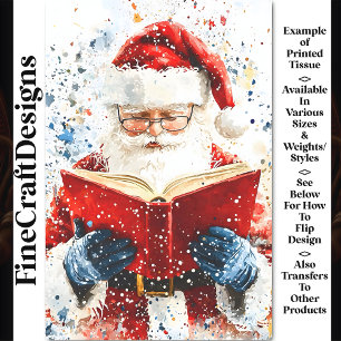 Festive Colourful Father Christmas AY6 Decoupage Tissue Paper