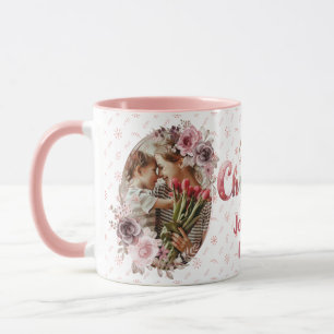 Festive Colourful Merry Christmas 2 photo floral Mug
