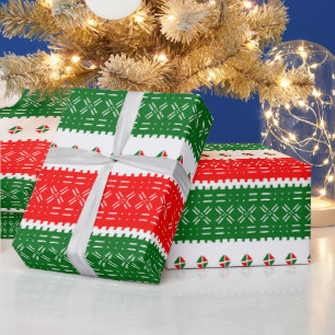 Festive Colourful Mud Cloth Pattern Wrapping Paper