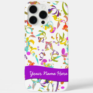 Festive Colourful Party Confetti Toss Over White iPhone 16 Pro Max Case