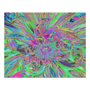 Festive Colourful Psychedelic Dahlia Flower Petals Poster