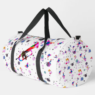 Festive Colourful Trumpet Music Splash Duffle Bag
