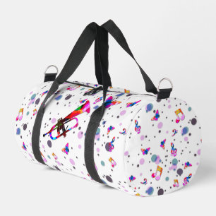 Festive Colourful Trumpet Music Splash Duffle Bag