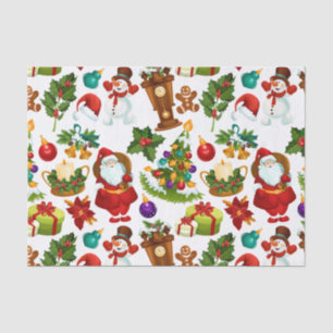 Festive Colourful Vintage Christmas Collage Tissue Paper