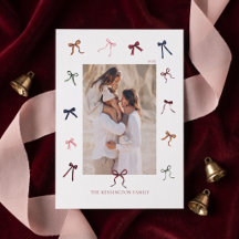 Festive colourful Watercolor Bows Family Photo