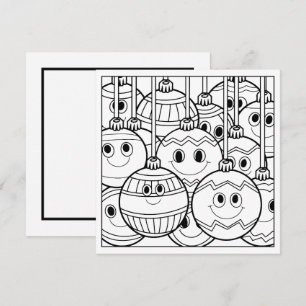 Festive colouring lovers Christmas bulbs Holiday Card