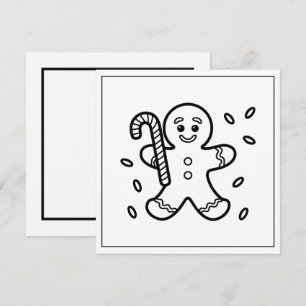 Festive colouring lovers Christmas gingerbread Holiday Card