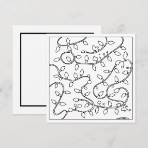 Festive colouring lovers Christmas lights Holiday Card