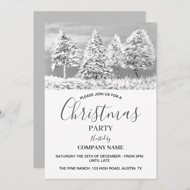 Festive Company Office Corporate Christmas Party  Invitation (Front/Back)