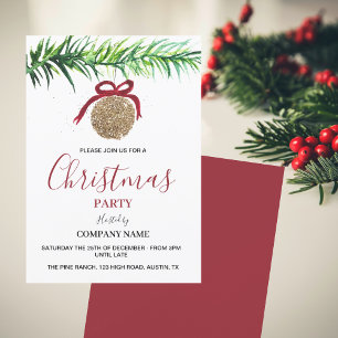 Festive Company Office Corporate Christmas Party Invitation
