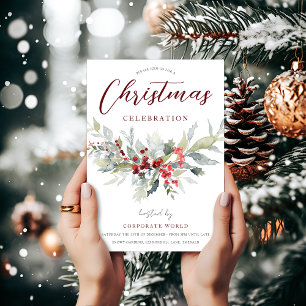 Festive Company Office Corporate Christmas Party Invitation