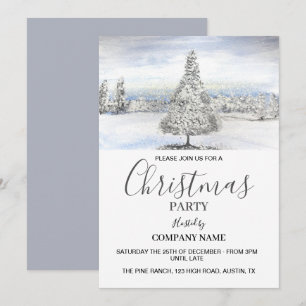 Festive Company Office Corporate Christmas Party Invitation